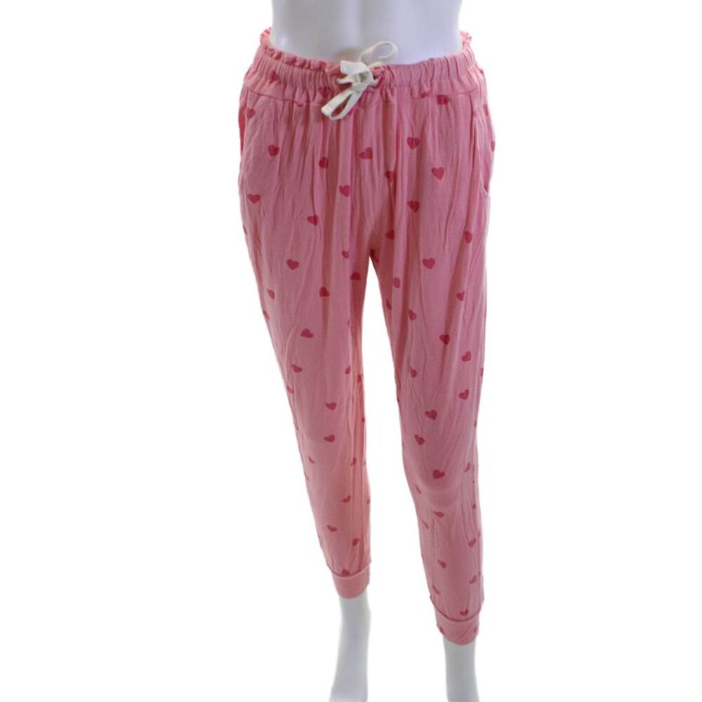Stripe & Stare Mens Pink Geometric Drawstring Sleep Pants Size S